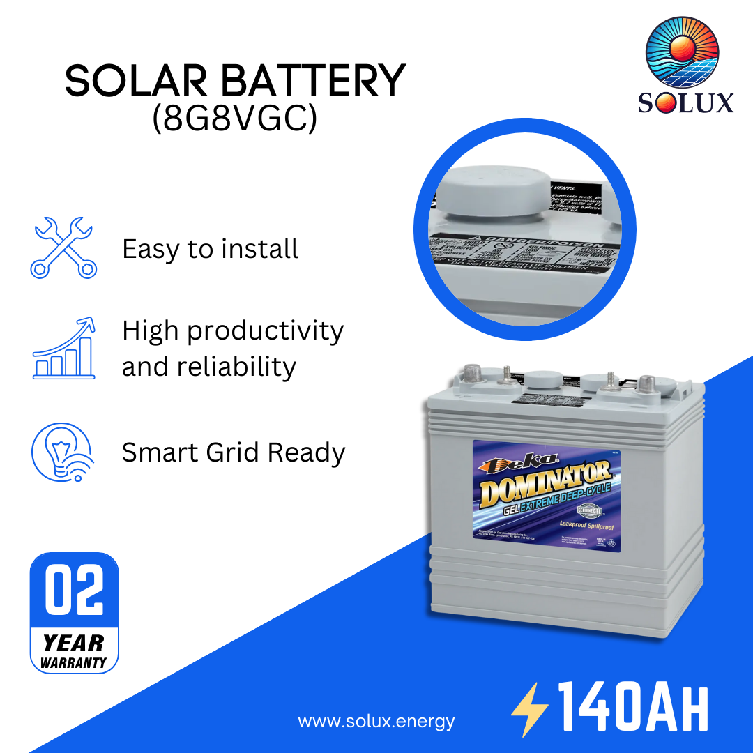 This is an image of MK Deka 8G8VGC 140Ah 8VDC East Penn  Deep Cycle Sealed GEL Batteries